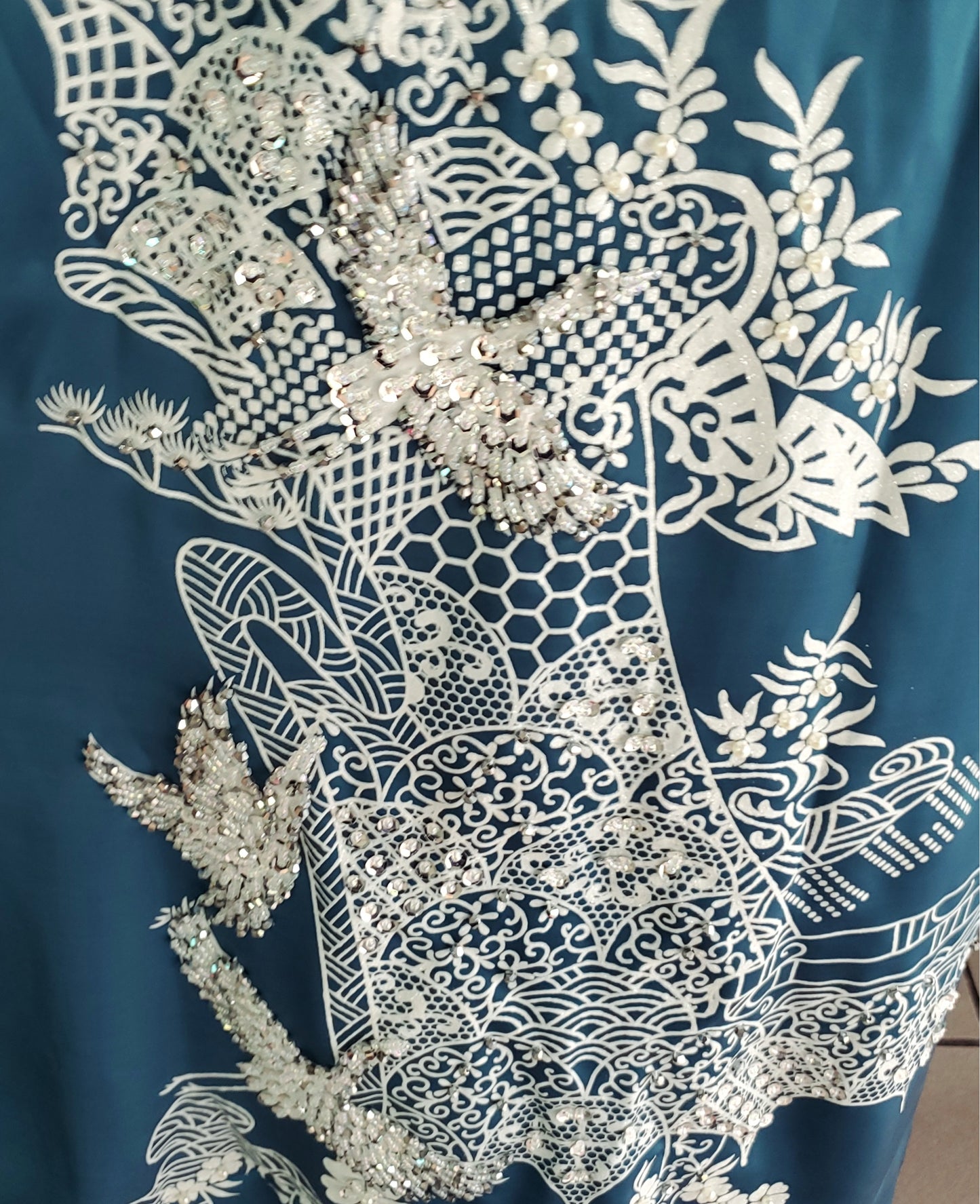 Bejeweled Crane and Phoenix Ao Dai