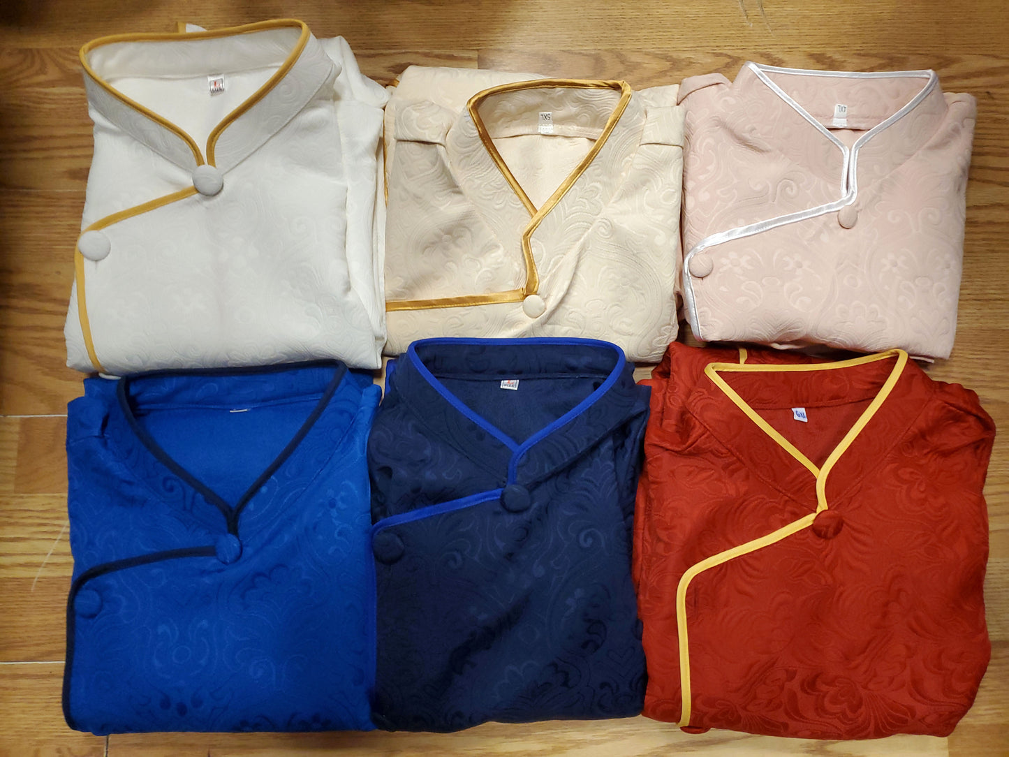 Men's Ao Dai, Embossed with Trim