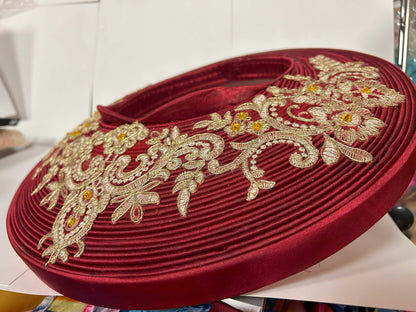 Dark Red + Gold Trim